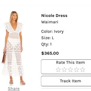Nicole Dress in Ivory Waimari BRAND NEW NEVER WORN WITH TAGS